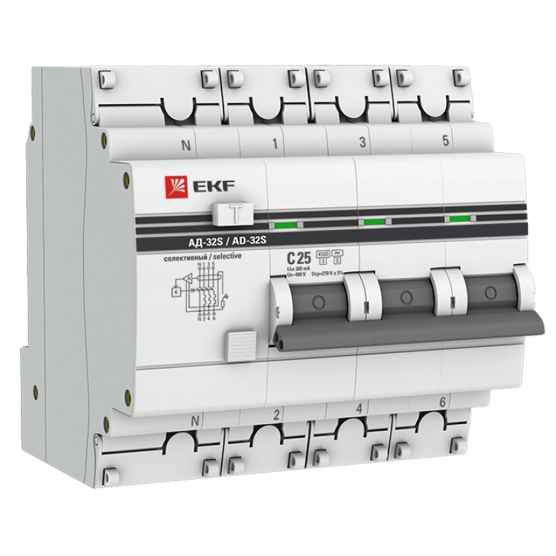   () EKF PROxima -32 - 3P+N - 25A - AC - 300mA -   C - 4.5kA 