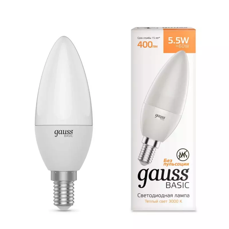   Gauss E14 5,5W 3000  1033116