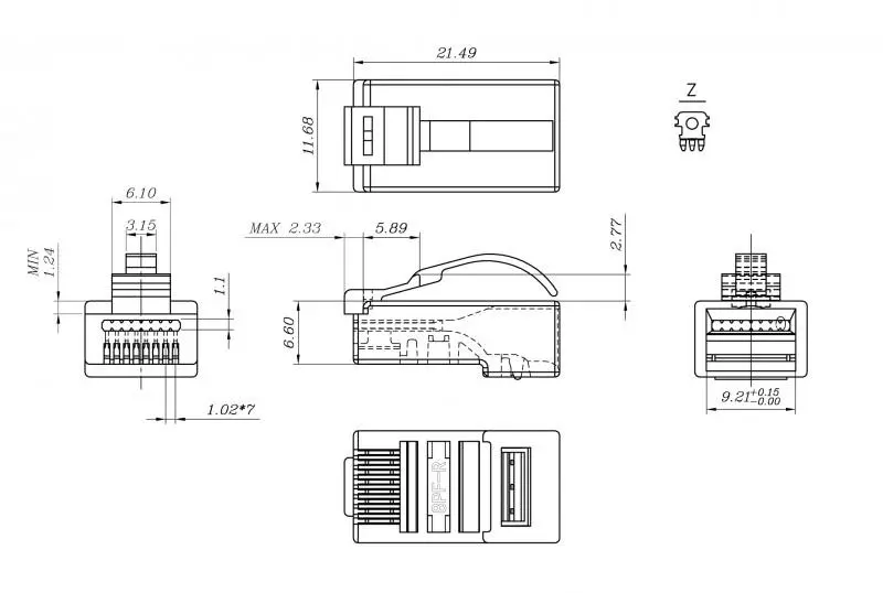 Hyperline PLEZ-8P8C-UA-C5-100    RJ-45 (8P8C)   ,  Arch,  5e (50 