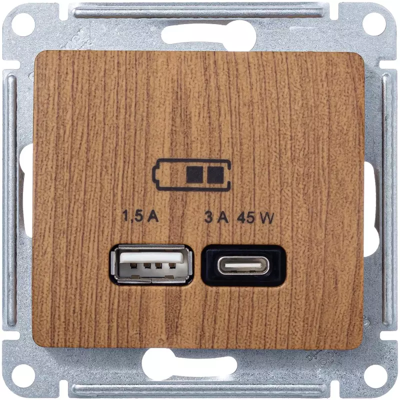   USB Schneider, USB-A + USB-C, 45 ( )