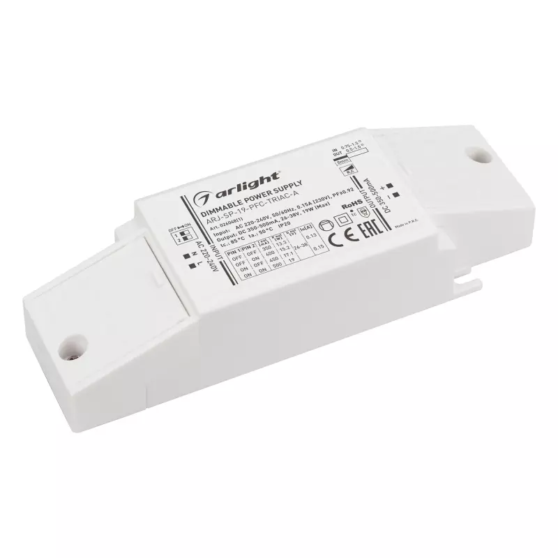   ARJ-SP-19-PFC-TRIAC-INS (19W, 26-38V, 0.35-0.5A) (Arlight, IP20 , 5 )