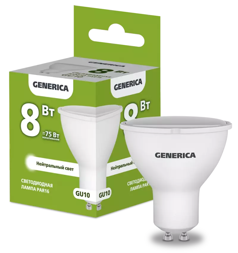  LED PAR16  8 230 4000 GU10 GENERICA