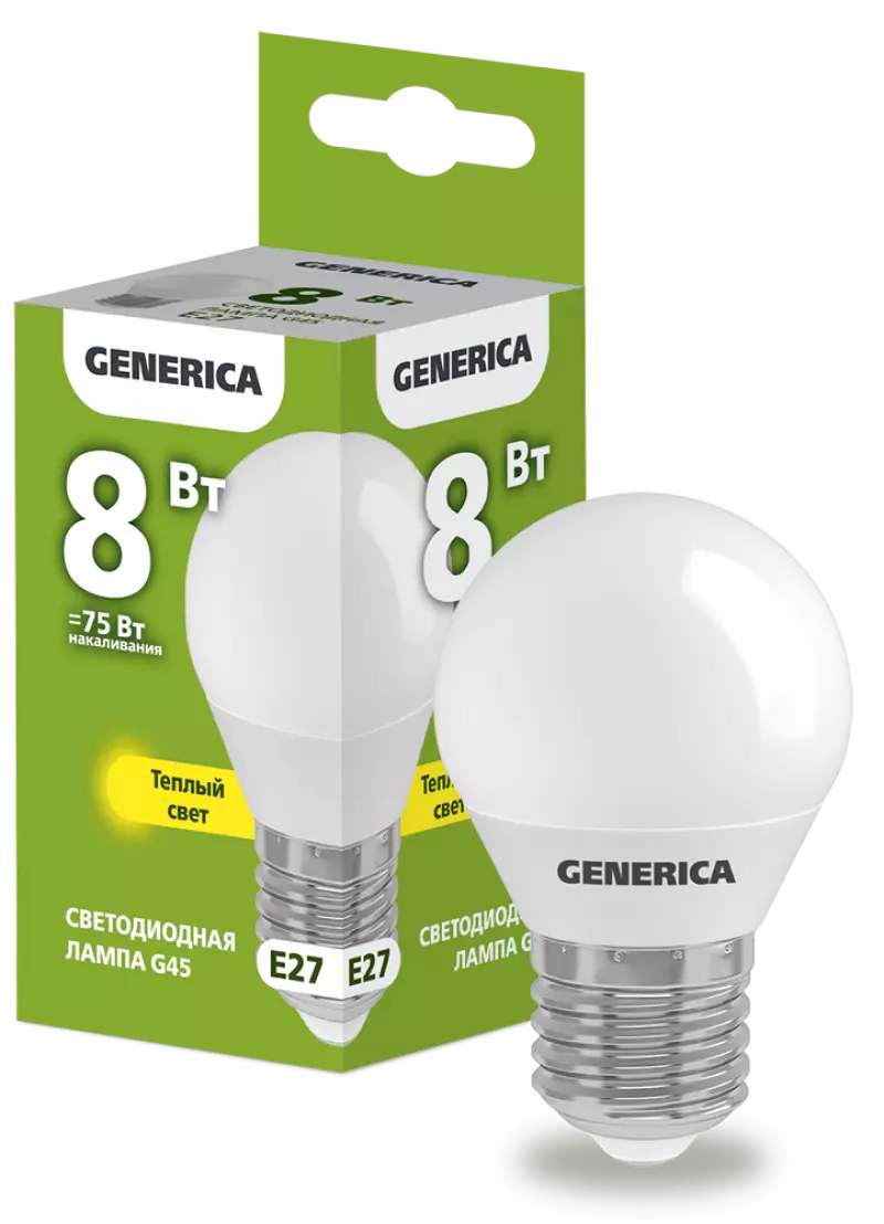  LED G45  8 230 3000 E27 GENERICA