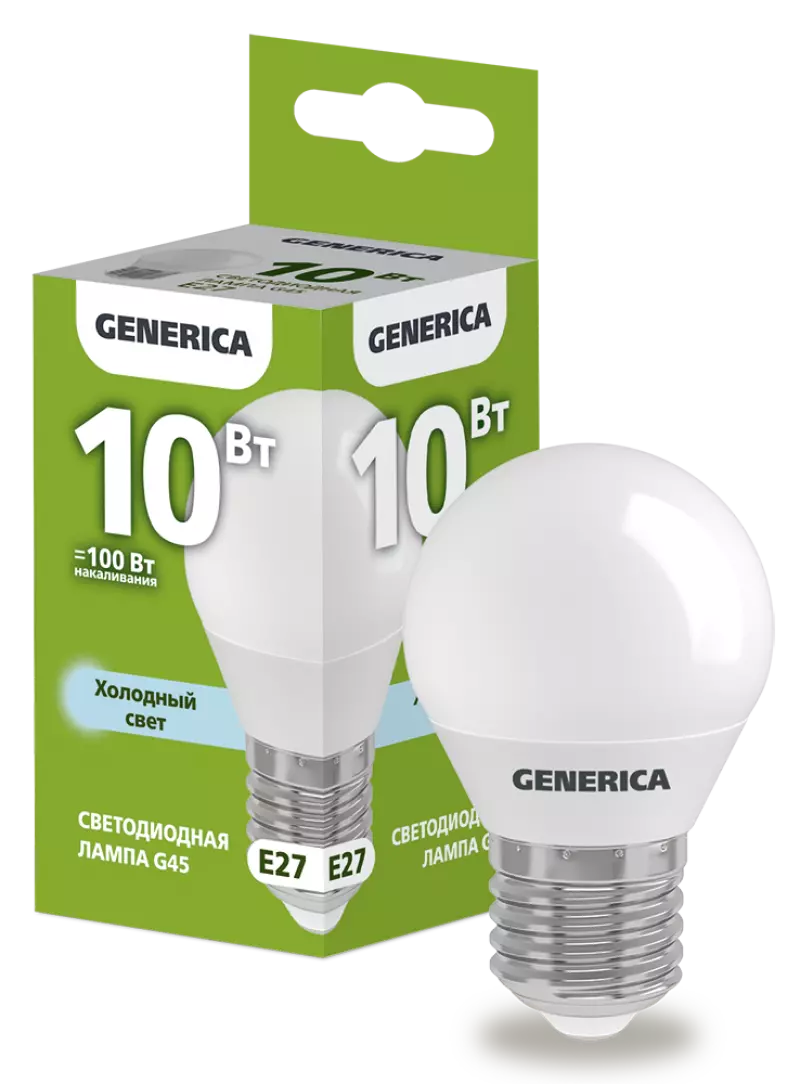  LED G45  10 230 6500 E27 GENERICA