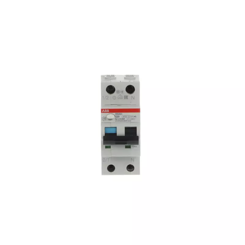   () ABB DS201 - 2P - 20A - AC - 30mA -  C - 6kA