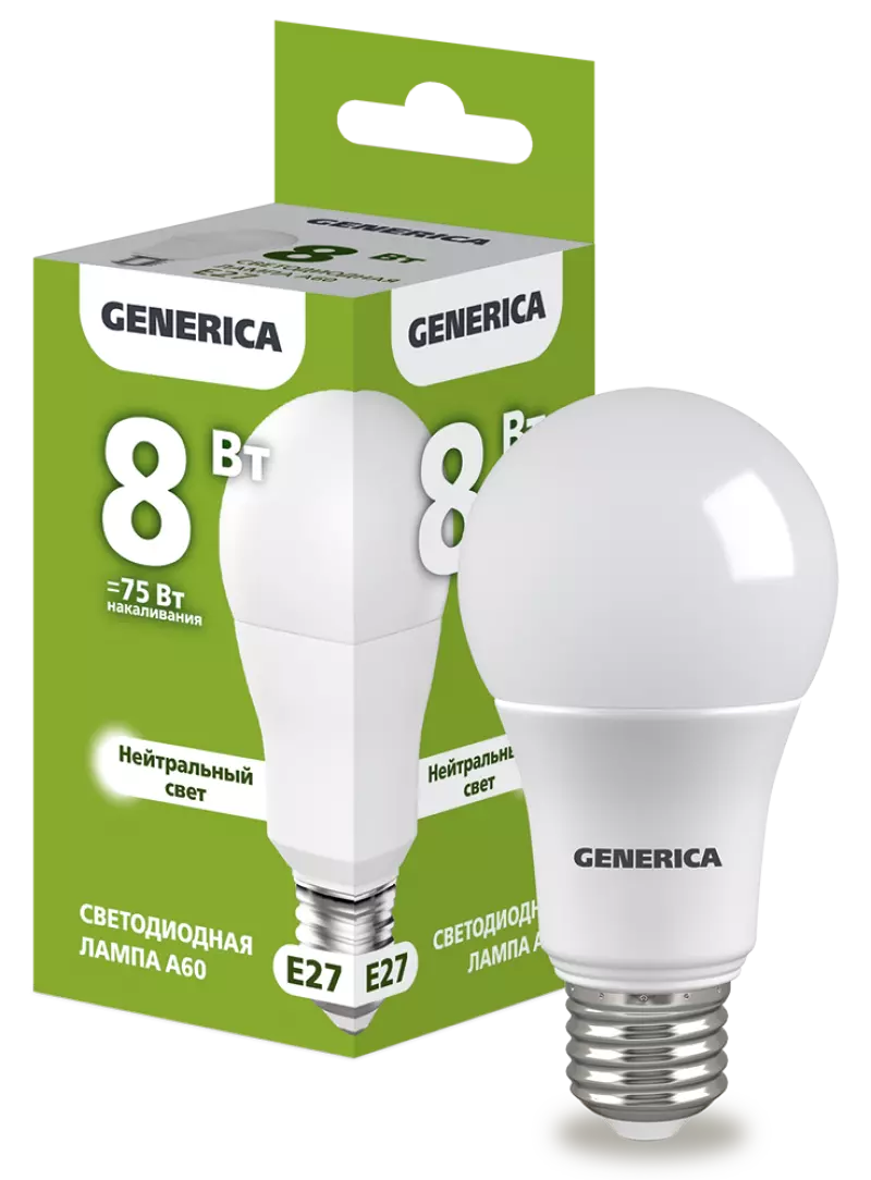  LED A60  8 230 4000 E27 GENERICA