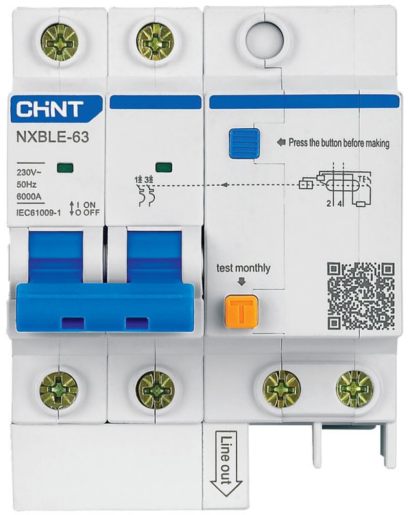   () Chint NXBLE-63 - 1P+N - 10A - AC - 30mA -  C - 6kA