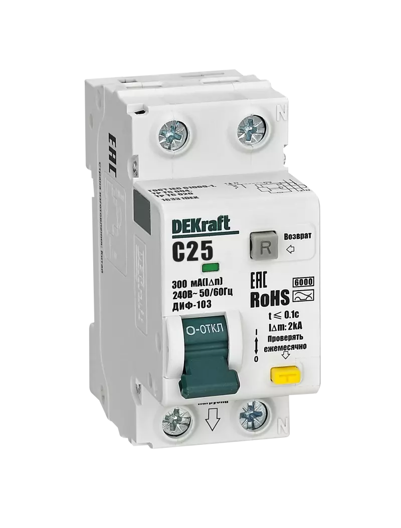   () Dekraft -103 - 1P+N - 25A - AC - 300mA -  C - 6kA