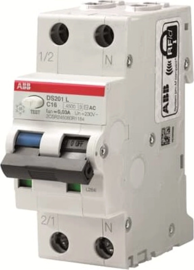   () ABB DS201L - 2P - 16A - A - 30mA -  C - 6kA