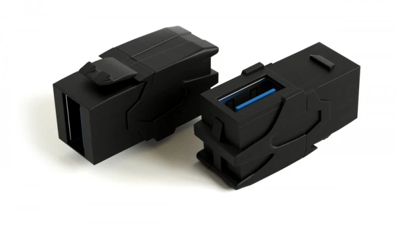 Hyperline KJ1-USB-VA3-BK   Keystone Jack    USB 3.0 (Type A), 90 , ROHS, 