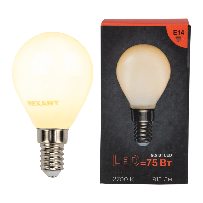   REXANT  GL45 9.5  915  2700K E14  