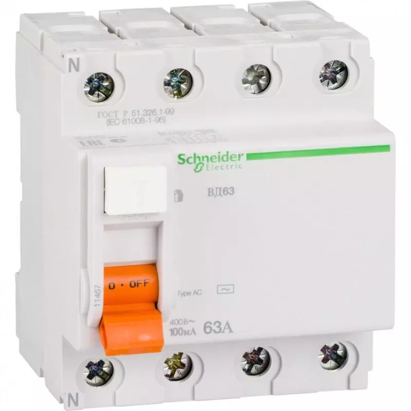    (/) Schneider Electric  ( 63) - 4P - 63A - AC - 100mA