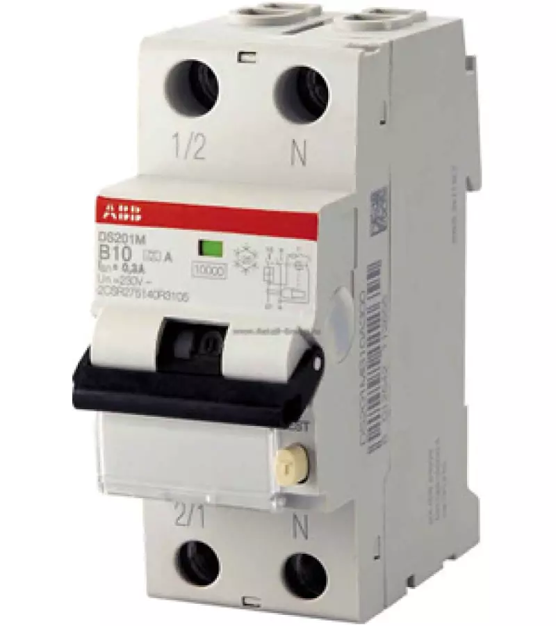   () ABB DS201L - 1P+N - 6A - A - 10mA -  C - 4.5kA