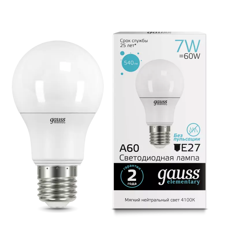  Gauss LED   7W E27 4100K