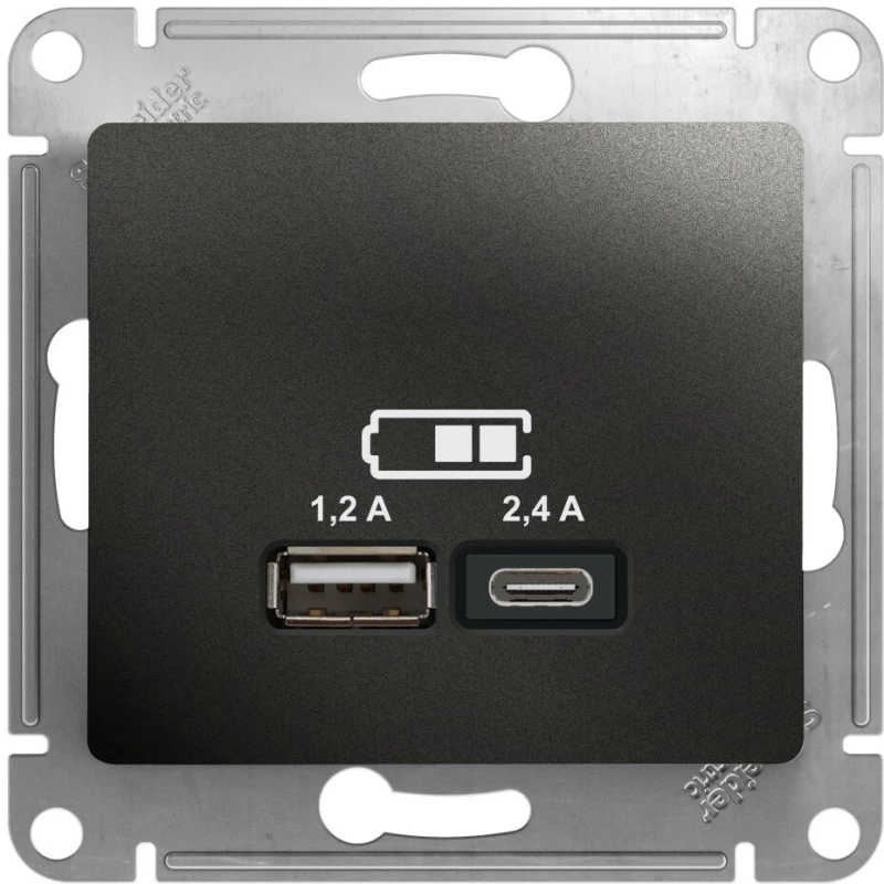   USB Schneider, USB-A + USB-C, 2.4A ()