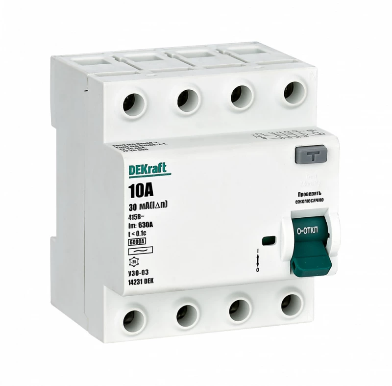    (/) Dekraft -03 - 4P - 10A - AC - 30mA