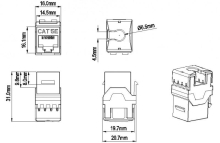 Hyperline KJ8-8P8C-C5e-180-OR  Keystone Jack RJ-45(8P8C),  5e,  180 , 