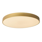 Lucide UNAR Flush   ? 60 cm LED Dim. 1x60W 2700K 3 StepDim Matt Gold / Brass