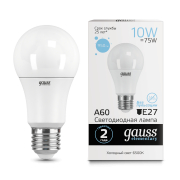  Gauss LED Elementary A60 10W E27 6500K 1/10/50