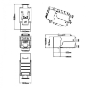 Hyperline KJ9-8P8C-C6A-90-SH-F  Keystone Jack RJ-45(8P8C),  6a (10G), 