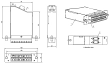 Hyperline FO-CSS-W120H32-504-2MTPM-24LC-AQ -  2xMTP (), 120x32 , 24LC  ( aqua), 24 , OM4