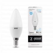  Gauss LED Elementary Candle 8W E14 6500K 1/10/100