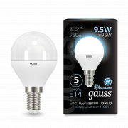  Gauss LED Globe E14 9.5W 4100K 1/10/50