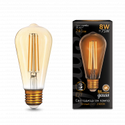  Gauss LED Filament ST64 E27 8W Golden 2400 1/10/40