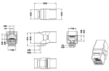 Hyperline CA2-KJ-C6A-BK   (coupler), RJ-45(8P8C)  Keystone Jack,  6a, 4 , 