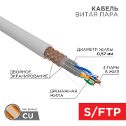   , S/FTP, CAT 6A, ZH ()-HF, 420,575, 23AWG, INDOOR, SOLID, , 305 REXANT PRO