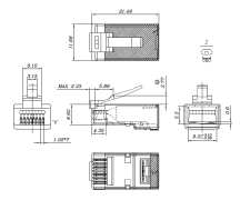 Hyperline PLEZ-8P8C-U-C6-SH-100    RJ-45 (8P8C)   ,  6 (50 