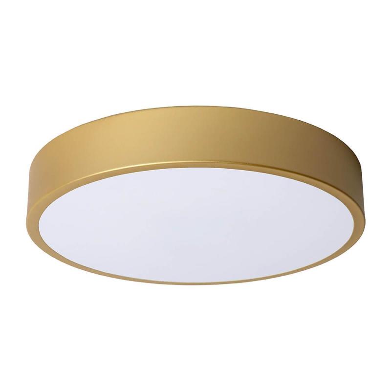 Lucide UNAR Flush   ? 30 cm LED Dim. 1x18W 2700K 3 StepDim Matt Gold / Brass